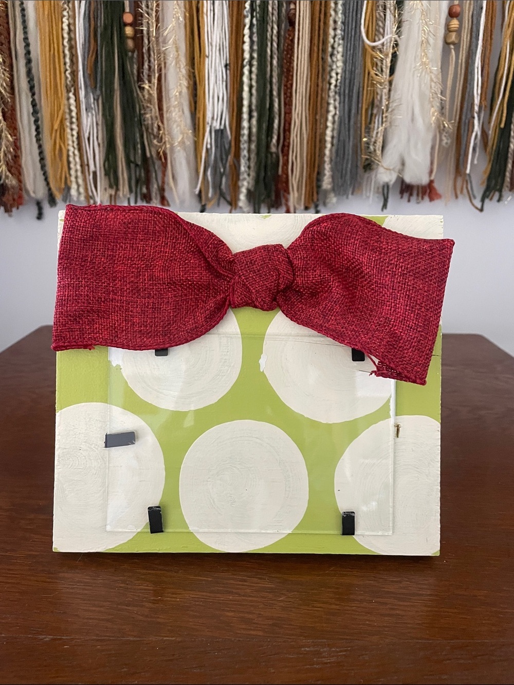 Holiday theme tabletop wood picture frame